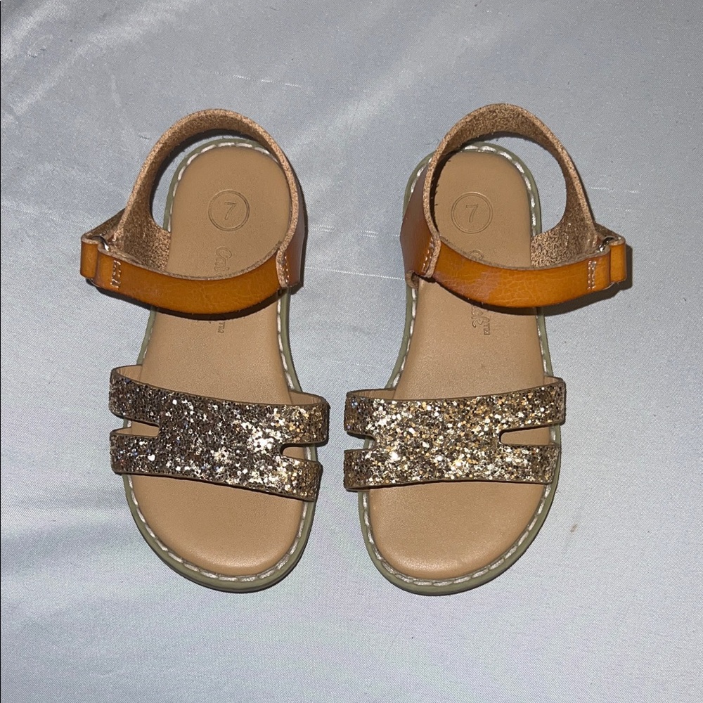 Cat & Jack Glittery Brown Kids Sandals